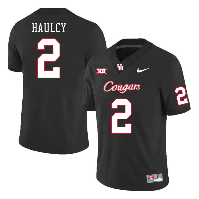 Men #2 A.J. Haulcy Houston Cougars College Football Jerseys Stitched-Black